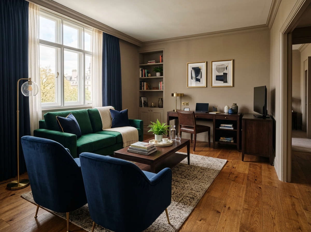 Executive Suite living area with harbor view
