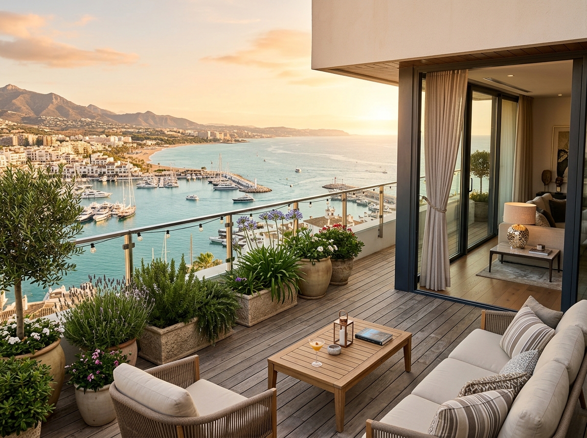 Penthouse Suite private terrace overlooking the ocean