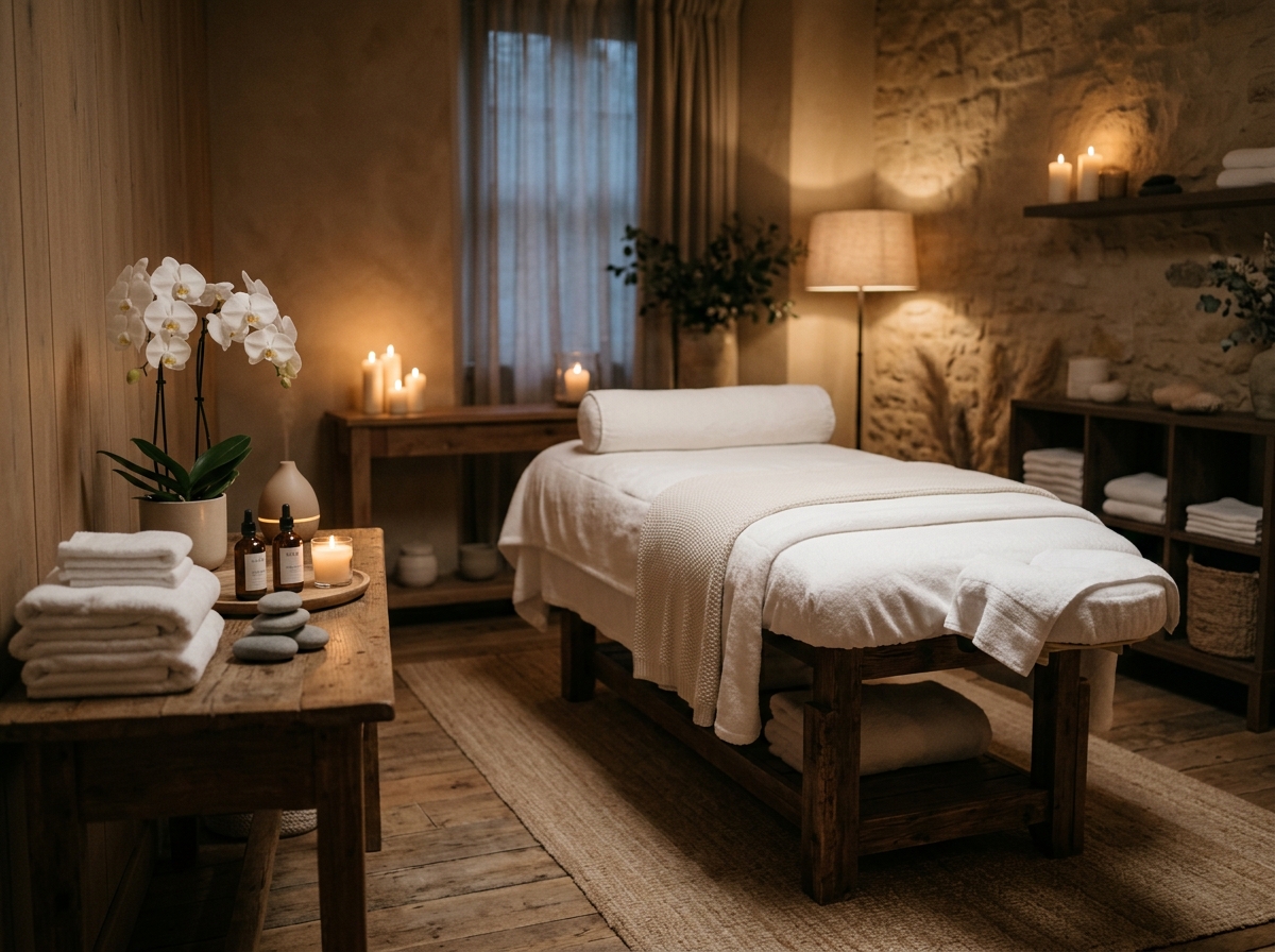 Harborview Spa treatment room with soft lighting